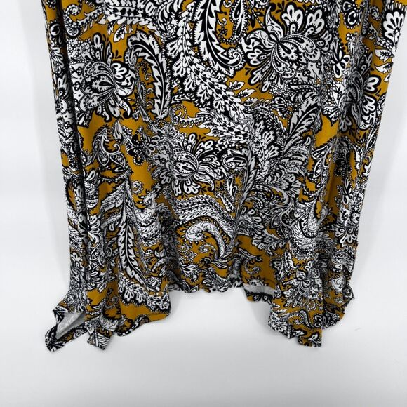 Cynthia Rowley Sleeveless Paisley Floral Print Asymmetrical Aline Dress Size 1X - Picture 5 of 8